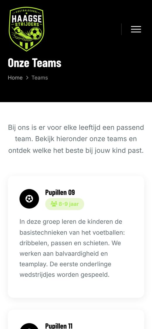 Opbouw op de telefoon